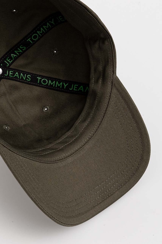 Tommy Jeans czapka z daszkiem bawełniana zielony AM0AM12894
