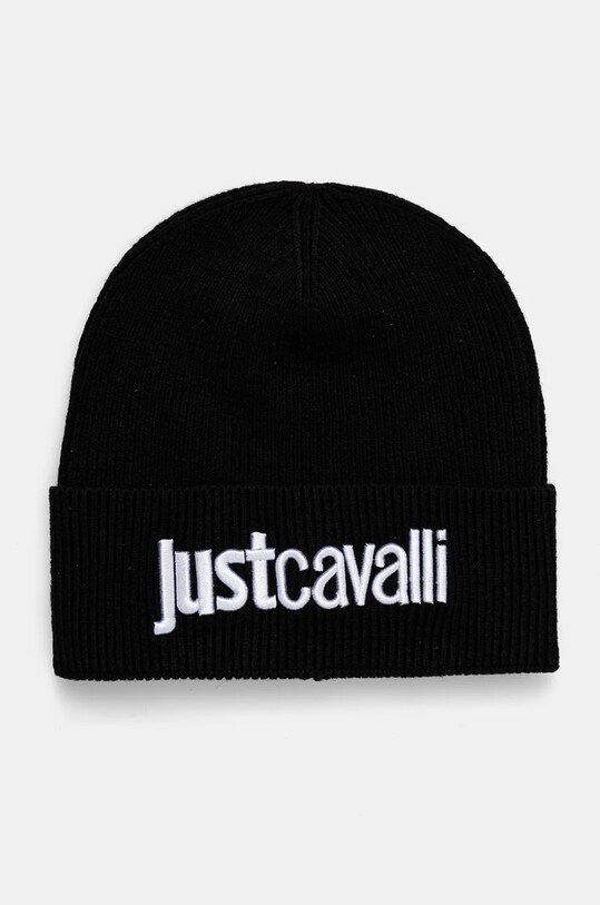 Just Cavalli caciula din amestec de lana imprimeu negru 77QAZK01.ZG239