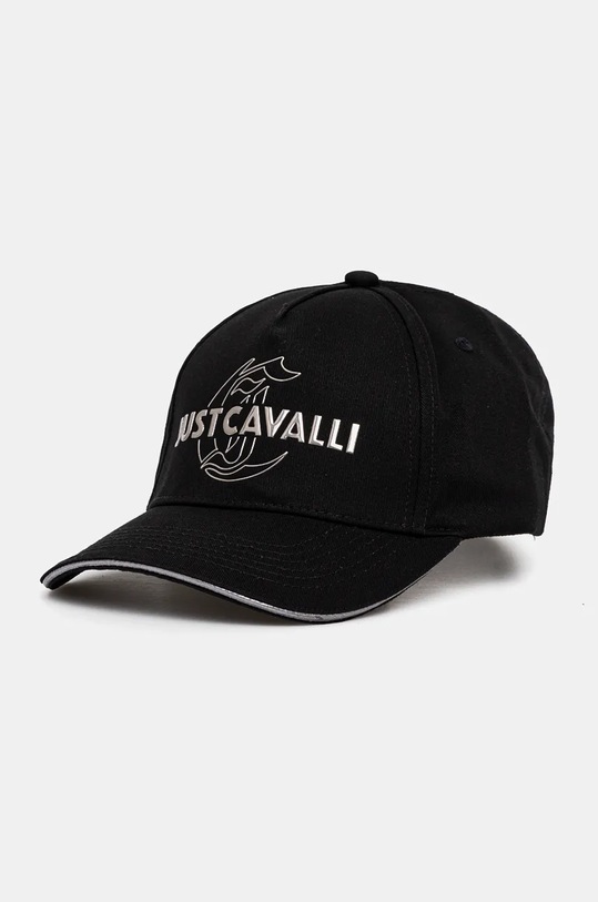 Just Cavalli șapcă de baseball din bumbac bumbac negru 77QAZK50.ZG318