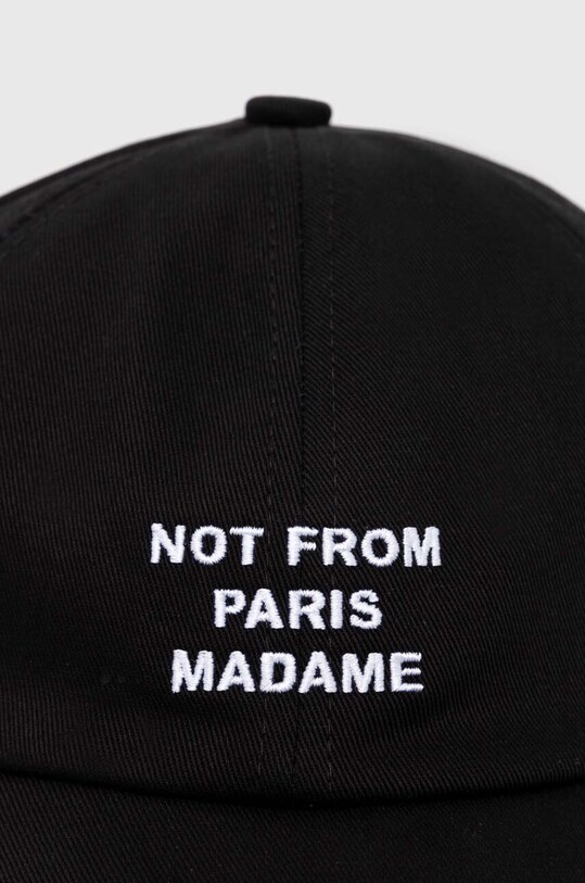 Хлопковая кепка Drôle de Monsieur La Casquette Slogan PERM.CP151.CO138.BL чёрный AW24