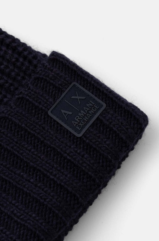 Akcesoria Armani Exchange czapka z domieszką wełny 954662.4F302 granatowy