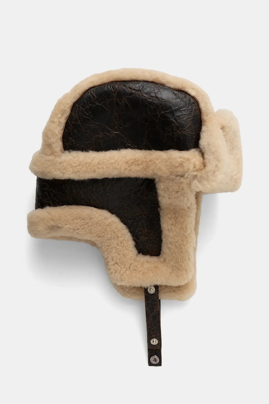 Vlněná čepice The Kooples vlna hnědá AMHA29030K