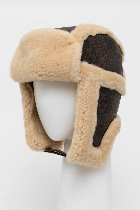 Vlněná čepice The Kooples AMHA29030K hnědá AW24