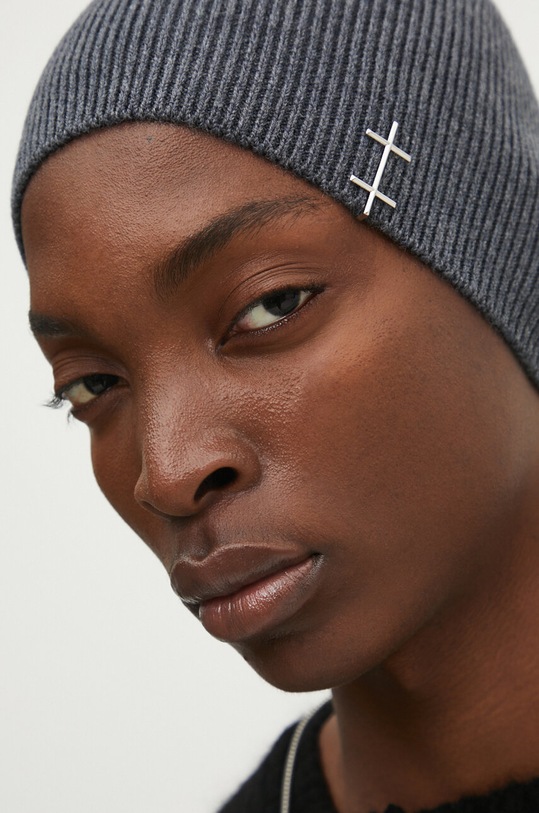 Vlněná čepice Heliot Emil PREAW24.16.107 šedá