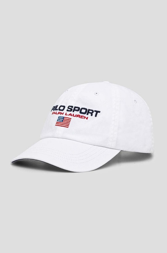Бавовняна бейсболка Polo Ralph Lauren аплікація білий 710881562