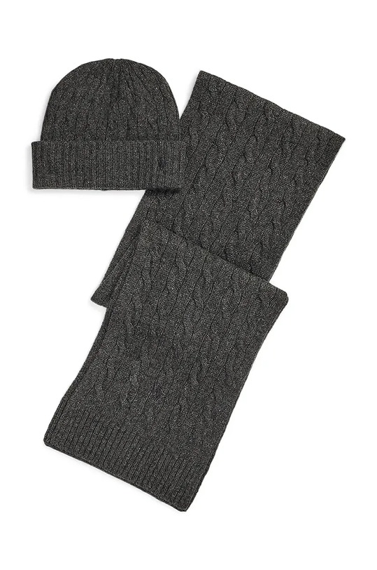 Κασμίρ και κασκόλ Polo Ralph Lauren μαλλί γκρί 449959524