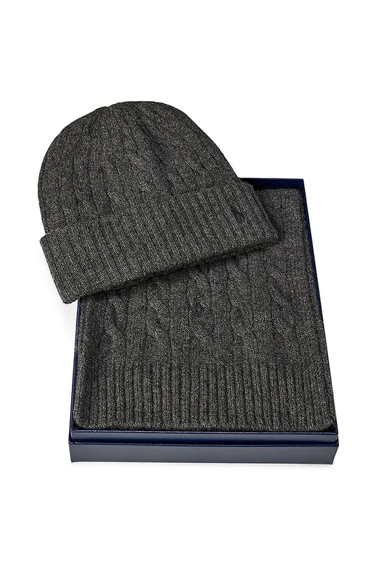 Κασμίρ και κασκόλ Polo Ralph Lauren 449959524 γκρί AW24