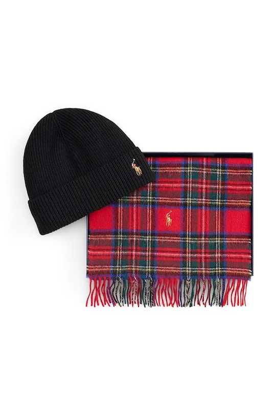 Polo Ralph Lauren czapka i szalik wełniany 449959530 multicolor AW25