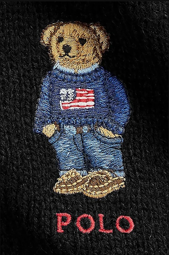 Vlněná čepice a šála Polo Ralph Lauren 449959532 černá AW24