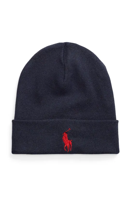 Памучна шапка Polo Ralph Lauren памук тъмносин 710886138
