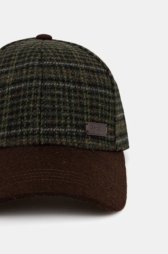 Barbour czapka z daszkiem wełniana MHA0867 zielony AW25