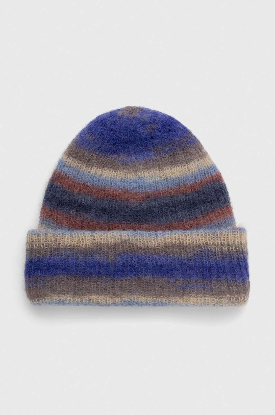 A.P.C. caciula de lana bonnet funky cu modele albastru WPABG.M25081