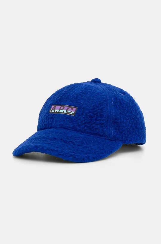 Кепка из смесовой шерсти A.P.C. casquette charlie polaire аппликация голубой PSAKA.M24146