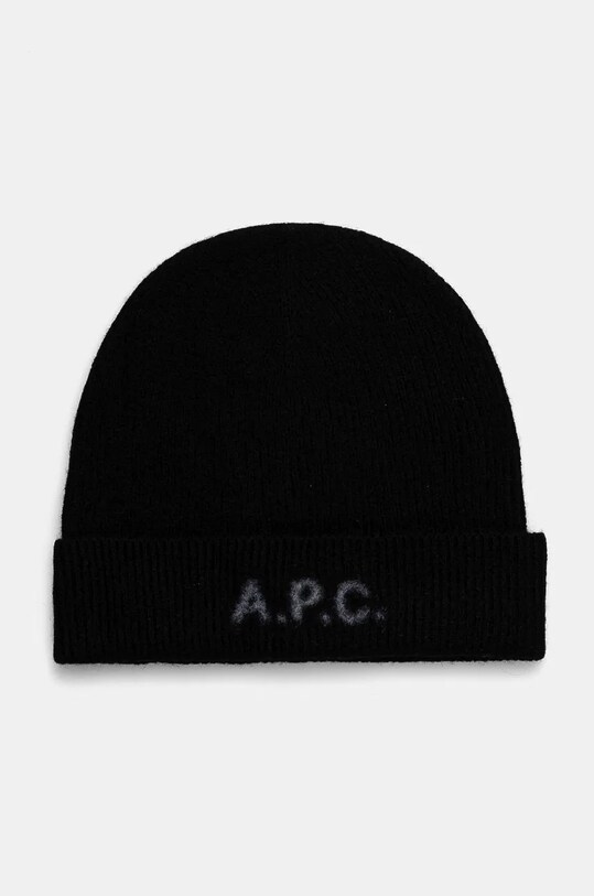 A.P.C. czapka wełniana bonnet harry wełna czarny WVBDK.M25085