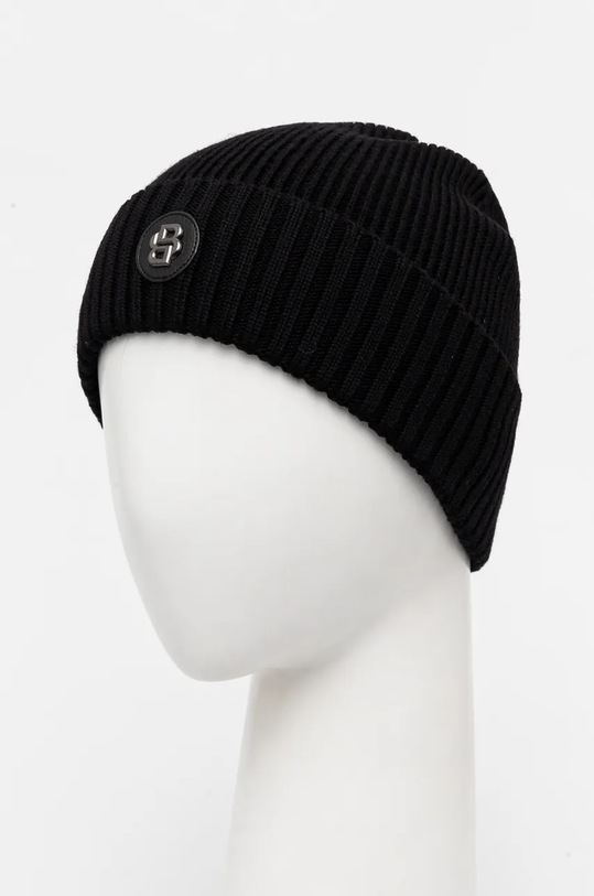 Vlněná čepice BOSS 50512955 černá AW24