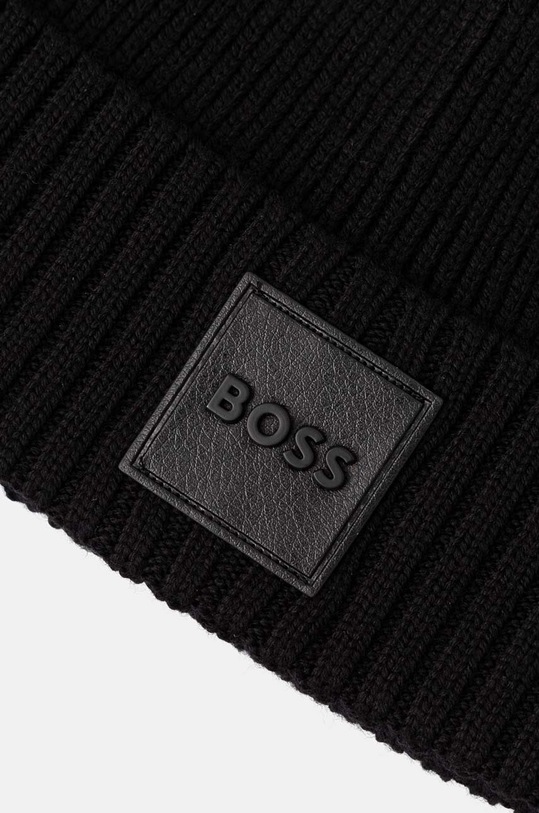 Vlněná čepice BOSS 50522426 černá AW24