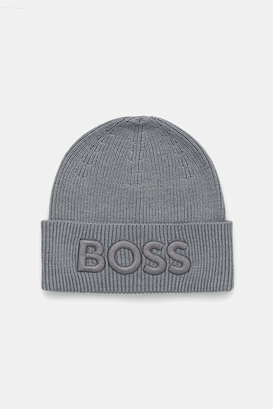 Вълнена шапка BOSS Orange вълна сив 50522449