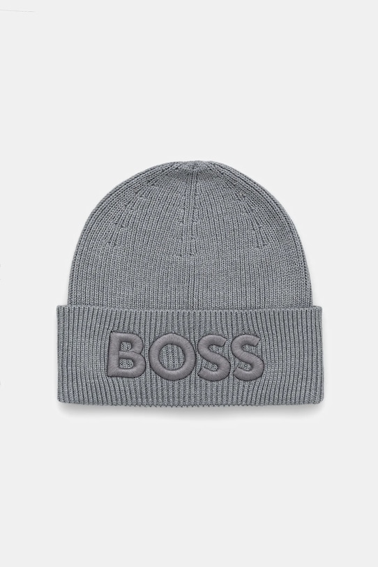 Вълнена шапка BOSS Orange вълна сив 50522449