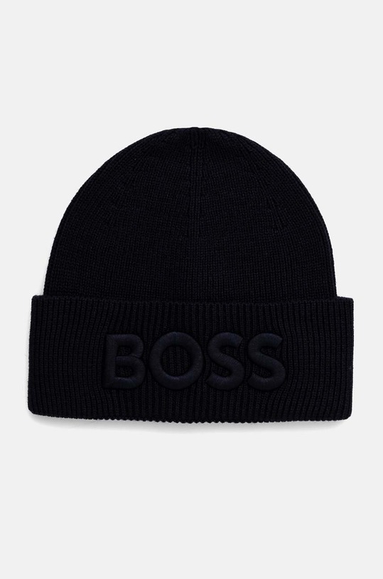 Vlnená čiapka Boss Orange vlna tmavomodrá 50522449