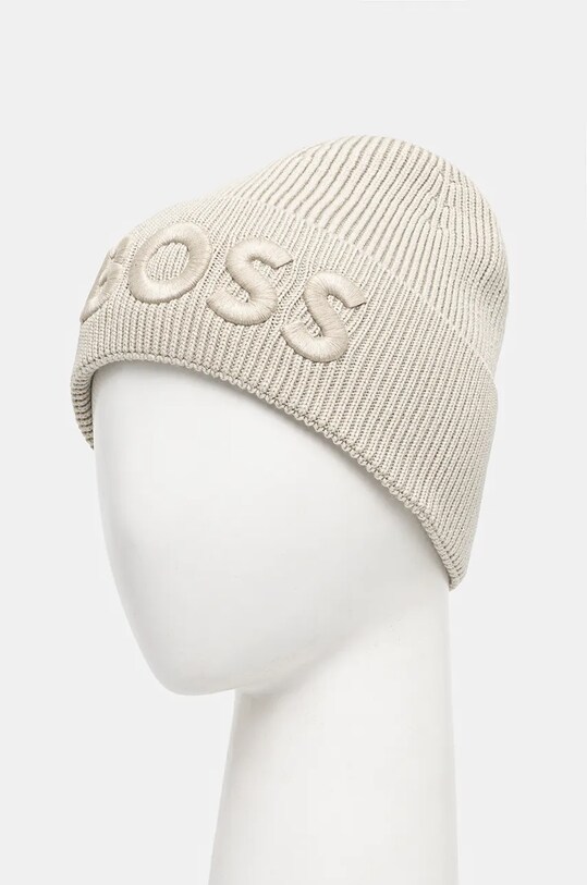 Μάλλινο σκουφί Boss Orange 50522449 μπεζ AW24
