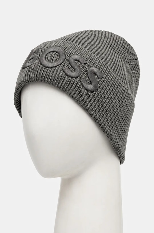 Μάλλινο σκουφί Boss Orange 50522449 γκρί AW25