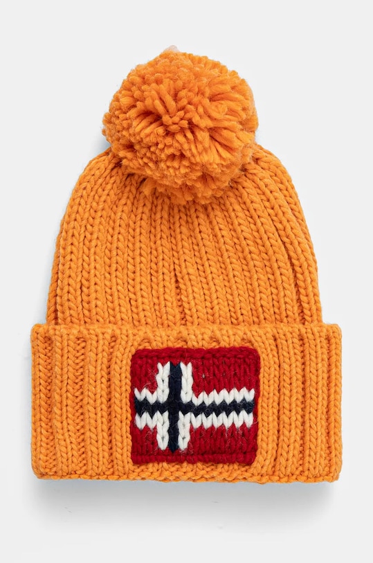 Napapijri caciula din amestec de lana Semiury 5 imprimeu portocaliu NP0A4GKBA671