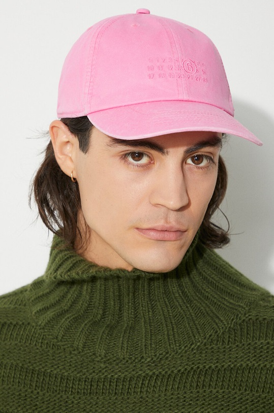 MM6 Maison Margiela cotton baseball cap SH0TC0003.M35190 pink