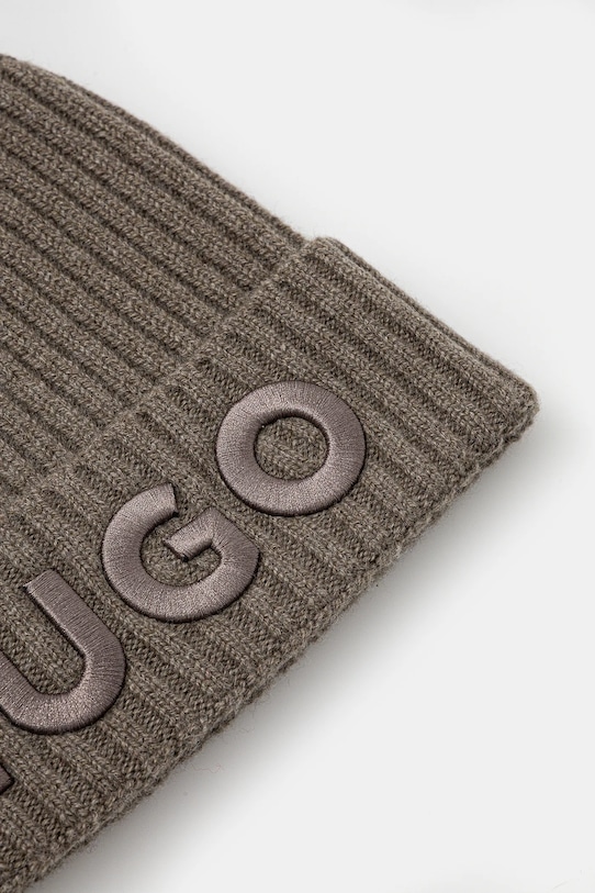 Vlnená čiapka HUGO 50527804 zelená AW25