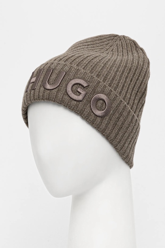 HUGO czapka wełniana 50527804 zielony AW25