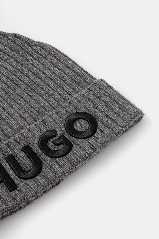 Вовняна шапка HUGO 50527804 сірий AW25