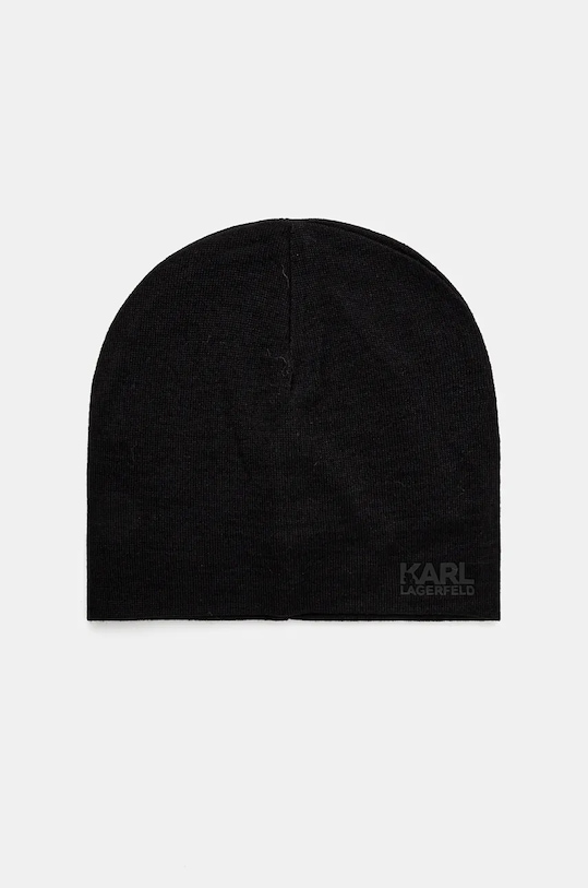Karl Lagerfeld czapka wełniana wełna czarny 544324.805601