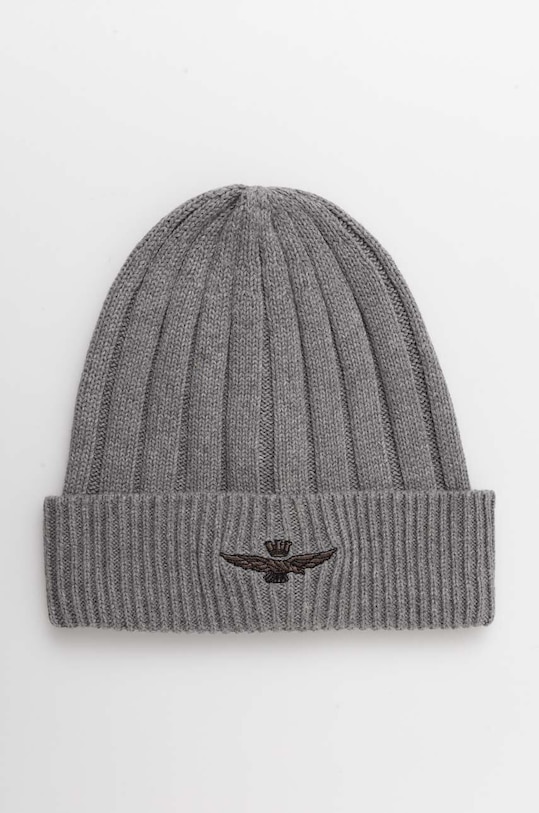 Aeronautica Militare caciula din bumbac imprimeu gri CU063L485