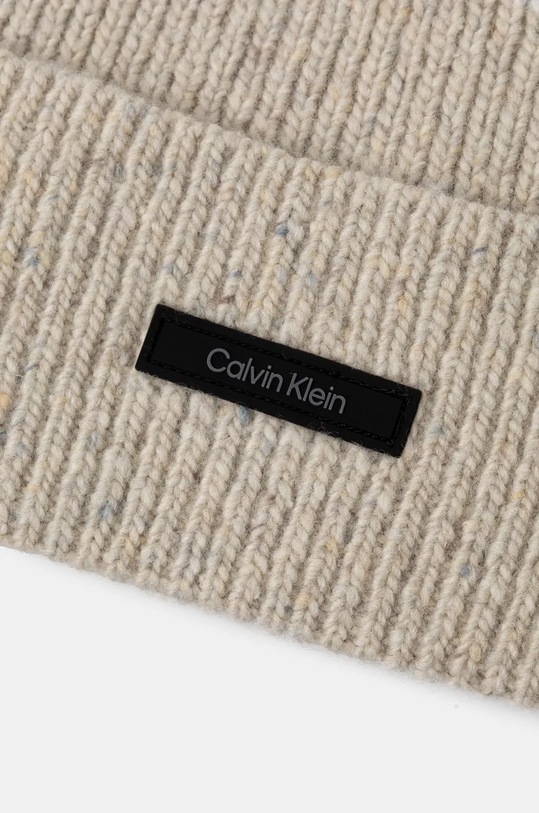 Vlněná čepice Calvin Klein K50K512358 béžová AW24