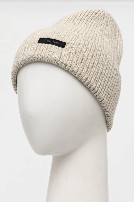 Doplňky Vlněná čepice Calvin Klein K50K512358 béžová