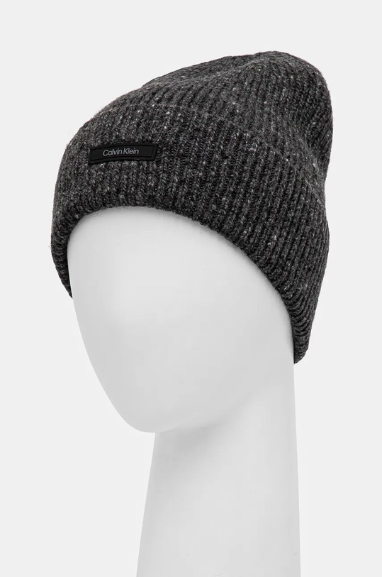 Вовняна шапка Calvin Klein K50K512358 сірий AW24