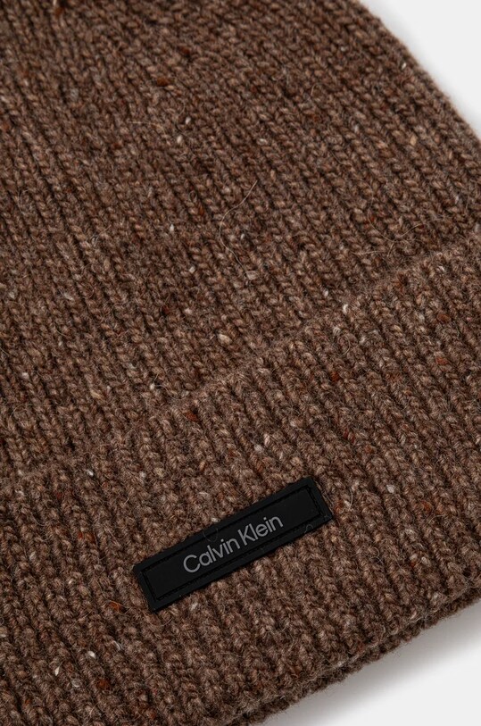 Вълнена шапка Calvin Klein K50K512358 кафяв AW24