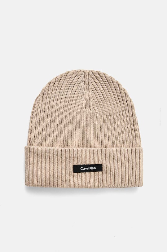 Шапка Calvin Klein памук бежов K50K512362