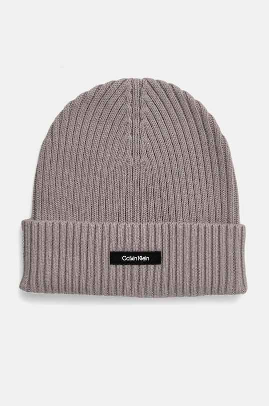 Σκούφος Calvin Klein βαμβάκι γκρί K50K512362