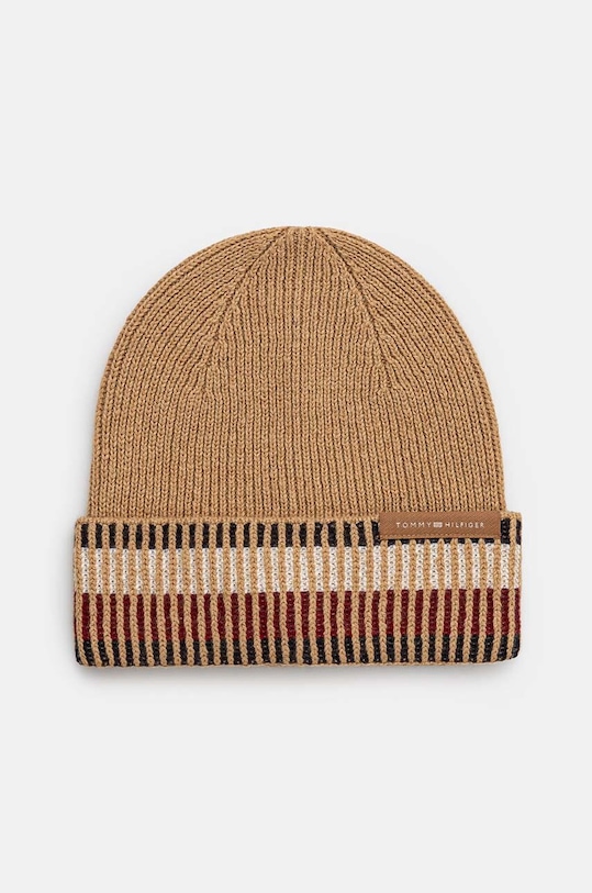 Vunena kapa Tommy Hilfiger vuna bež AM0AM12751