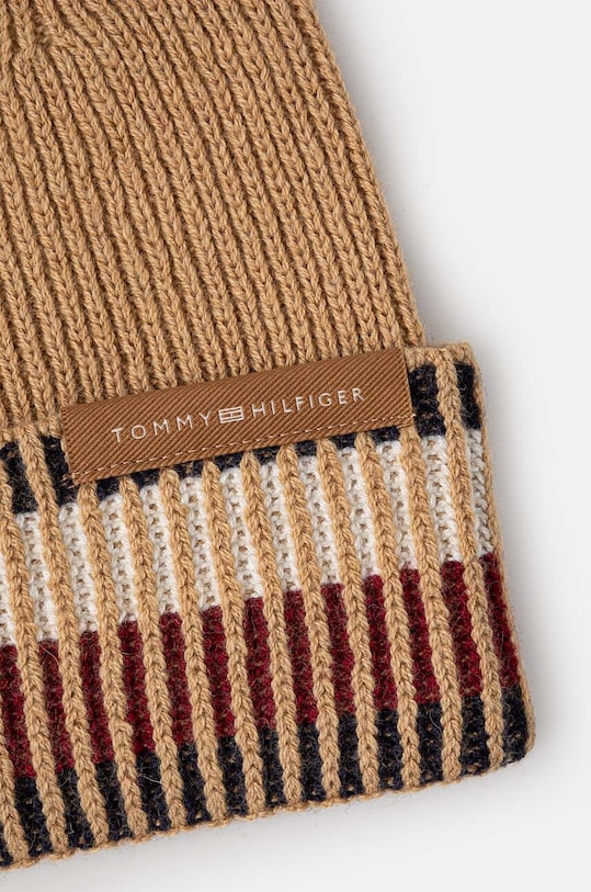 Vunena kapa Tommy Hilfiger AM0AM12751 bež AW24