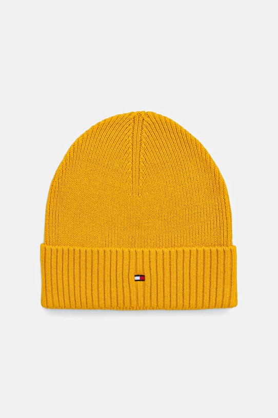 Tommy Hilfiger czapka z domieszką kaszmiru z domieszką wełny żółty AM0AM12796