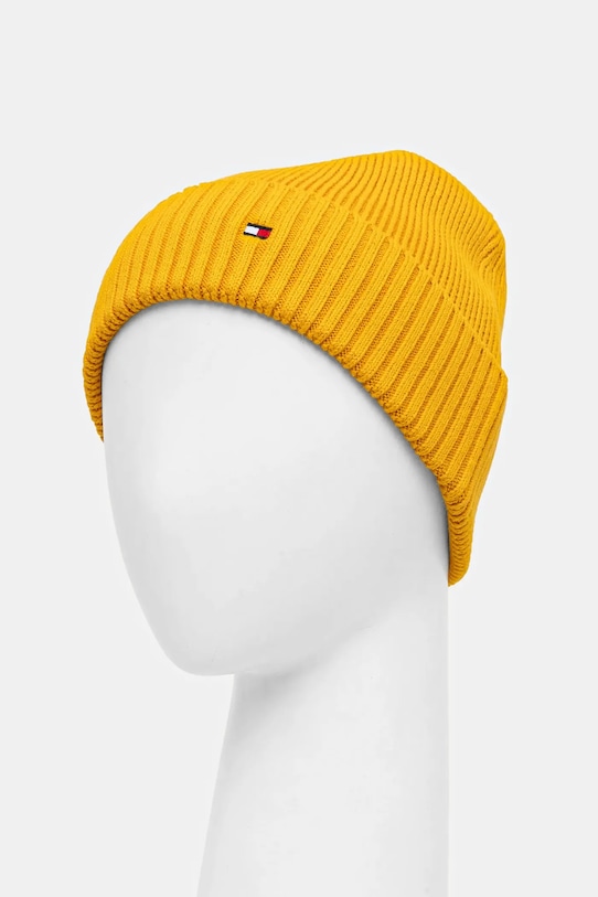 Akcesoria Tommy Hilfiger czapka z domieszką kaszmiru AM0AM12796 żółty