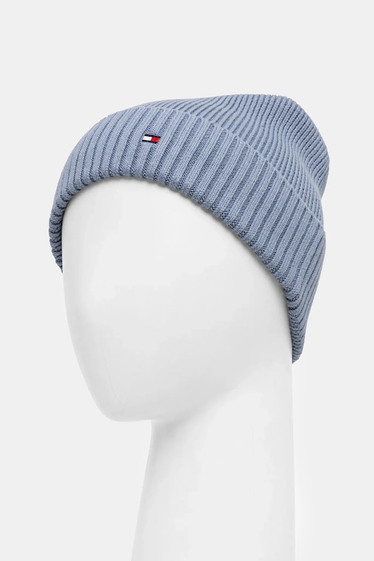 Akcesoria Tommy Hilfiger czapka z domieszką kaszmiru AM0AM12796 niebieski