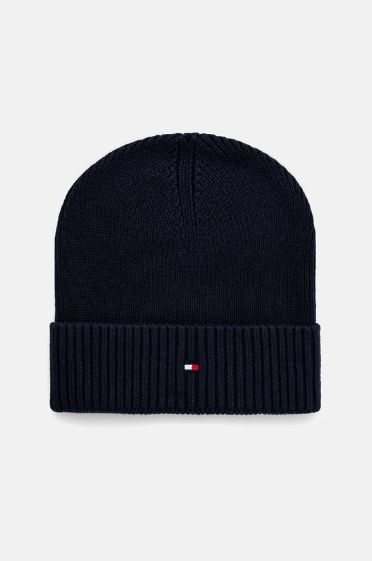 Шапка з домішкою кашеміру Tommy Hilfiger аплікація темно-синій AM0AM12796