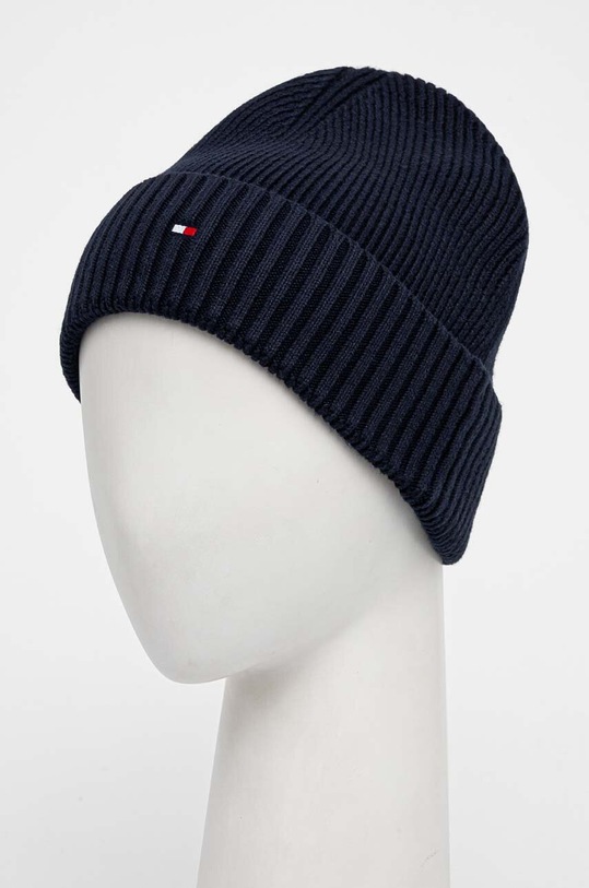 Шапка з домішкою кашеміру Tommy Hilfiger AM0AM12796 темно-синій AW24