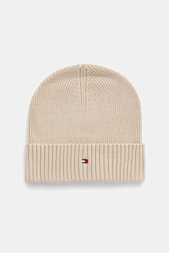 Tommy Hilfiger czapka z domieszką kaszmiru beżowy AM0AM12796