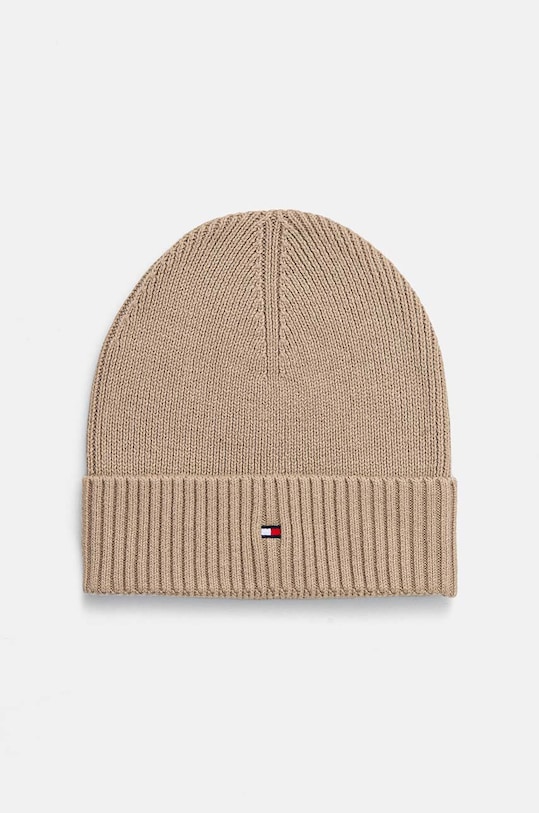 Шапка с кашмир Tommy Hilfiger с вълна бежов AM0AM12796