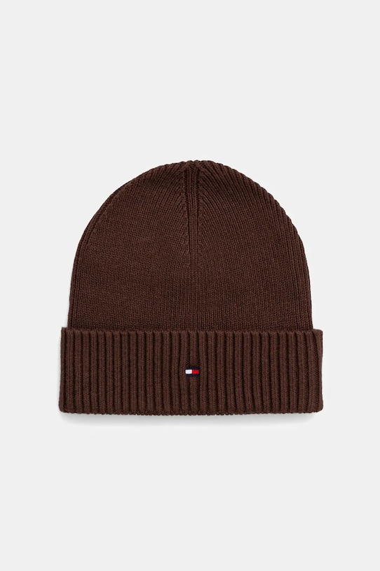 Tommy Hilfiger czapka z domieszką kaszmiru brązowy AM0AM12796