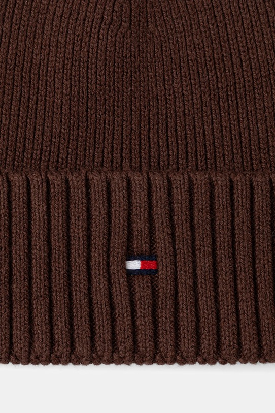 Σκουφί με μείγμα κασμίρ Tommy Hilfiger AM0AM12796 καφέ NC25
