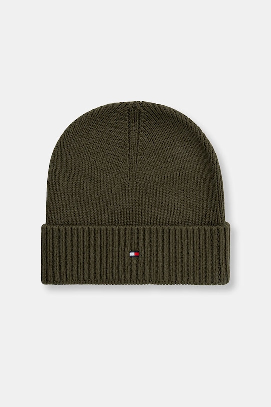 Tommy Hilfiger czapka z domieszką kaszmiru z domieszką wełny zielony AM0AM12796